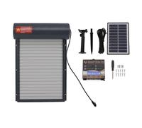 Puertas de Pollo, Control de Tiempo con energía Solar programable con Controlador de Pantalla LED, Puerta automática de gallinero para Granja, Color Gris