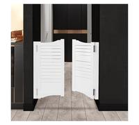 Puertas de salón de café de madera maciza duraderas con bisagras metálicas de cierre automático - Elegante puerta doble interior batiente for cocina(White,85x80cm)
