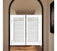 Puertas de salón de madera blanca de 35.5 pulgadas, estilo cafetería de doble columpio, perfectas para cocina, bar, porche, balcón, granero, incluye 4 bisagras de metal duraderas (70 x 90 cm)