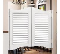 Puertas de salón de madera con cierre automático, puertas oscilantes blancas de 29.5 pulgadas para interior de cocina, bar, entrada de pub, ideal para decoración del hogar y entradas elegantes