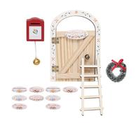 - Puertas de - Suministros de Bricolaje de Madera para Navidad, Kit de decoración de casa de Cuento de - para Año Nuevo, Tronco de árbol, Mesa, Dormitorio, Ventana, Exterior
