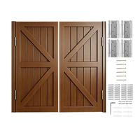 Puertas de Trastero y Cafetería, Puerta de Madera de Pino, Puertas Batientes de Media Cintura Abatible Bidireccional con Bisagras(Coffee,74x90 cm (WxH))