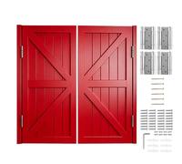 Puertas de Trastero y Cafetería, Puerta de Madera de Pino, Puertas Batientes de Media Cintura Abatible Bidireccional con Bisagras(Red,132x90 cm (WxH))