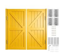 Puertas de Trastero y Cafetería, Puerta de Madera de Pino, Puertas Batientes de Media Cintura Abatible Bidireccional con Bisagras(Yellow,97x90 cm (WxH))