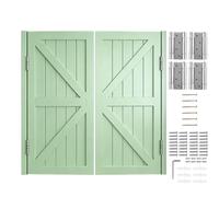 Puertas de Trastero y Cafetería, Puerta de Madera de Pino, Puertas Batientes de Media Cintura Abatible Bidireccional con Bisagras(Light Green,130x90 cm (WxH))