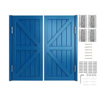 Puertas de Trastero y Cafetería, Puerta de Madera de Pino, Puertas Batientes de Media Cintura Abatible Bidireccional con Bisagras(Dark Blue,97x100 cm (WxH))