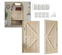 Puertas de Vaivén de Media Altura 102 119 122 140 145 150 cm de Madera Maciza, Puertas de Salón o Café con Cierre Automático, Puertas Rústicas de Interior para Divisorias o Entradas(Beige,150cmx99cm)