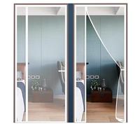 Puertas Exteriores con Mosquitera, 165x195cm Puerta Magnética con Mosquitera, Cerrada Automáticamente Plegable Totalmente Magnética, para Puertas de Balcones, Bodegas, Terrazas Blanco