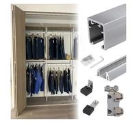 puertas interior 96 72 60 52 48 Inch Bifold Barn Door Hardware Kit, Hidden Track Sliding Closet Door with Soft Close Mechanism, Aluminum Alloy Folding Door Tracks(108in/274.32cm 3-fold 6 doors)