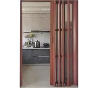 Puertas interiores corredizas tipo acordeón, puerta retráctil, separador de ambientes con manijas y vidrios acrílicos.(34x80in(86x203cm))