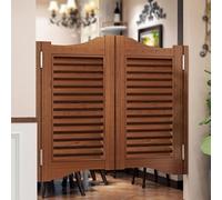 Puertas interiores de madera para salón, valla oscilante estilo cafetería, medias puertas con bisagras para escaleras, lavandería, bar (90 cm x 90 cm)
