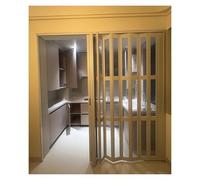 Puertas magnéticas Tipo Concertina, Kit de Puerta corrediza Plegable de PVC con Vidrio acrílico y Tirador, diseño Compacto para balcón, Oficina, Loft y despensa (62 x 203