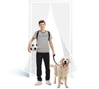 Puertas Mosquitera Magnética 110 x 215 cm Mosquiteras Enrollables Permite Entrada Aire Fresco Sin Huecos para Cortina de la Puerta Blanco