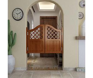 Puertas oscilantes de madera maciza con parte superior arqueada para salón, bar, pub y terraza Emporium de estilo occidental con columpio de doble acción