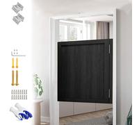 Puertas oscilantes de madera maciza para cafetería, doble bisagra, para cocina, bar, pub y entrada de pasillo, 30/32/36, opciones naturales y negras, 2 puertas de 75 x 100 cm