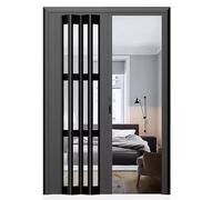 Puertas plegables de acordeón, separador temporal de habitación interior extra ancho a prueba de gatos con asas y tablero de vidrio acrílico
