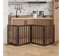 Puertas Plegables Independientes para Perros con Patas de Apoyo, Puerta para Mascotas, Puerta de pie para Perros, Puerta de Perro para Interiores, Puerta de Madera para Perros, para escaleras, Rejas