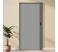 Puertas Plegables Interiores,Puertas de acordeón,Puerta Plegable de Acordeón Gris Sin Perforar con Marco de Metal y Panel no Tejido,con Manija,Lavadero/Ducha/Guardarropa/Lavaderos Gris