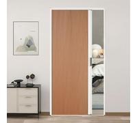 Puertas Plegables Interiores,Puertas de acordeón,Puerta Plegable de Acordeón Marrón Sin Perforar con Marco de Metal y Panel no Tejido,con Manija,Lavadero/Ducha/Guardarropa/Lavaderos Marrón