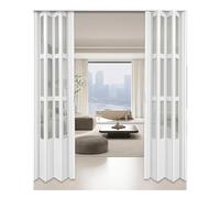 Puertas Plegables Interiores Tipo Acordeón, Puertas Plegables De PVC. Incluye Puerta, Herrajes De Montaje, Manija Y Pestillo. Para Puertas De Armarios Y Baños.((WxH)50x80in/126x203cm)