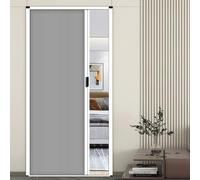Puertas plegables Kit de puerta corredera invisible, puertas de acordeón con tirador para separar ambientes, puertas plegables de lamas para dormitorio, baño, cocina y entrada.(Gray,116cmx83.8cm)