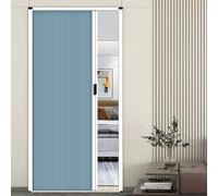 Puertas plegables Kit De Puerta Corredera Invisible, Puertas De Acordeón Con Tirador Para Separar Ambientes, Puertas Plegables De Lamas Para Dormitorio, Baño, Cocina Y Entrada.(Blue,198cmx200cm)