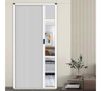 Puertas plegables Kit de puerta corredera invisible, puertas de acordeón con tirador para separar ambientes, puertas plegables de lamas para dormitorio, baño, cocina y entrada.(White,122cmx83.8cm)