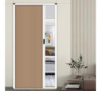Puertas plegables Kit de puerta corredera invisible, puertas de acordeón con tirador para separar ambientes, puertas plegables de lamas para dormitorio, baño, cocina y entrada.(Brown,96cmx83.8cm)