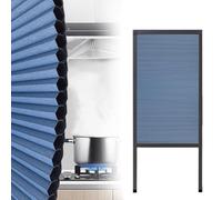 puertas plegables Navy Blue Accordion Door 80 84 90 Inch Tall, Customize No Lower Track Retractable Honeycomb Folding Doors For Closet/Rv/Living Room, With Aluminum Frame, Door Alternatives(WxH 80in
