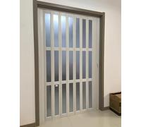 Puertas Plegables, Puerta Plegable Tipo acordeón Blanca - Puerta corrediza de PVC con Tiradores, diseño Esmerilado Que Protege la privacidad para el hogar, el Dormitorio, la despensa y el ar
