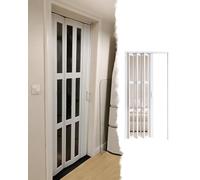 Puertas Plegables retráctiles Tipo Concertina de 40, 80 y 90 Pulgadas, Separador de ambientes corredizo con cerraduras magnéticas, Puerta Temporal de Vinilo para cocinas y Espacios interiore