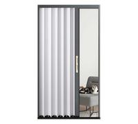 Puertas Plegables Tipo Acordeón Puertas Plegables Para Interiores Puertas Corredizas Tipo Acordeón Retráctiles Sin Perforaciones Para Oficinas, Patios, Baños Y Patios Traseros, De Aluminio(40x80in(101