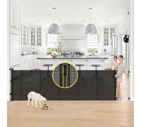 Puertas retráctiles extra altas de 42 pulgadas y 130 pulgadas extra anchas para bebés con varillas para evitar que se arrastre, puerta extra alta para perros para aberturas grandes, puerta larga de