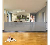 Puertas retráctiles para bebés de 110 Pulgadas, Puerta Extra Ancha para bebés para Grandes Aperturas, Puerta retráctil para Perros para escaleras, Puerta de bebé Extra Larga, Puerta retráctil Grande