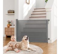 Puertas retráctiles para bebés Extra Anchas, 55 Pulgadas de Ancho x 38 Pulgadas de Alto, para escaleras y Puertas, Uso en Interiores y Exteriores, Puerta de Seguridad Infantil para Cubierta, Porche,