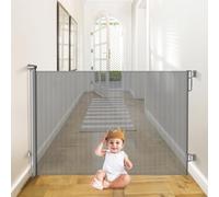 Puertas retráctiles para bebés Extra Anchas, 55 Pulgadas de Ancho x 38 Pulgadas de Alto, para escaleras y Puertas, Uso en Interiores y Exteriores, Puerta de Seguridad Infantil para Cubierta, Porche,