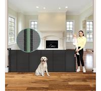 Puertas retráctiles reforzadas de 118 pulgadas extra anchas para bebés con barras reforzadas para evitar que se arrastre a través de la puerta retráctil para perros al aire libre puerta retráctil para