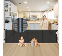 Puertas retráctiles reforzadas de 120 Pulgadas para Perros para Puerta, Puerta Extra Ancha para Mascotas, Puertas retráctiles para bebés, Puertas largas para bebés, Puerta de Malla retráctil Extra