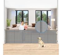 Puertas retráctiles reforzadas de 150 Pulgadas Extra Anchas para bebés con Varillas reforzadas, Puerta retráctil para Perros Que Evita Que la Parte Inferior se Arrastre, Puerta de Malla para Mascotas