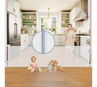 Puertas retráctiles reforzadas de 150 pulgadas para puertas de bebé extra anchas para aberturas grandes, puerta infantil para aberturas anchas, puertas extra largas para perros para la casa, puerta