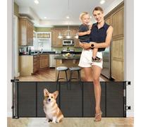 Puertas retráctiles reforzadas de 22 pulgadas de alto para puertas, puerta retráctil fácil de poner para perros, puerta retráctil de 55 pulgadas de ancho, puerta pequeña para bebés, puerta corta para