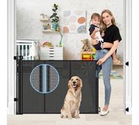 Puertas retráctiles reforzadas para bebés con Varillas reforzadas, se extiende hasta 55 Pulgadas de Ancho, Puerta retráctil para Perros Que Evita Que la Parte Inferior se Arrastre, Puerta de Malla