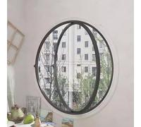 Puertas y Ventanas giratorias de 360 °, Ventanas Laterales de Vidrio Templado, Mango Giratorio de aleación de Aluminio Circular, Adecuado para Cocina, Dormitorio y Sala de Estar