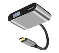 Puerto de Carga 4K HD VGA USB3.0, Adaptador USB C a DVI VGA - 4K Tipo C a Interfaz Multimedia HD | Hub de Puerto HDTV Multiport 4-in-1 Portable para teatros para el hogar