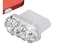 Puerto de Carga Tipo C Antipolvo, Silicona, Diamantes de imitación de 0,83 x 0,6 cm, Duradero, tapón de protección con tapón antipérdida Tipo C, desechos, Suciedad, hechizos de Puerto de Carga |