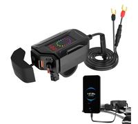 Puerto de carga USB para motocicleta, 12 V-24 V, carga rápida, impermeable, adaptador tipo C, encendedor de cigarrillos, puerto USB para motocicleta, para camping, aventuras, viajes, trabajo