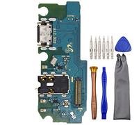 Puerto de carga USB Placa de montaje de pieza de repuesto para Samsung Galaxy A12 SM-A125F con conector de micrófono y kit de herramientas