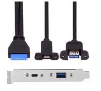 Puerto de expansión USB 3.1 trasero de 5 Gbps de 20 pines a conector hembra tipo C y cable de datos 3.0 con bisel en el chasis de la computadora