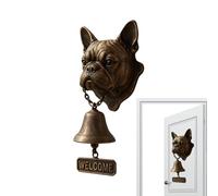 Puerto de la granja - Casa de entrada de hierro antiguo, campana decorativa al aire libre | Cabeza de perro de perro Anillo de bienvenida rústica para la puerta delantera de apartamento, porche de pat