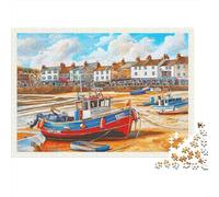 Puerto de Pescadores Paisaje Puzzle de 1000 Piezas Papel para Adultos Barcos Juego de Puzzle 1000 Piezas Relajación Decoración 70x50cm/1000pcs